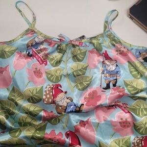 Nick&Nora Women's L-12 Blue Floral Gnome‎ Print Sleeveless